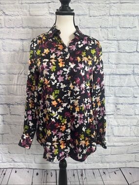 Equipment Femme Silk Blouse Floral Print Size XS Button Down
